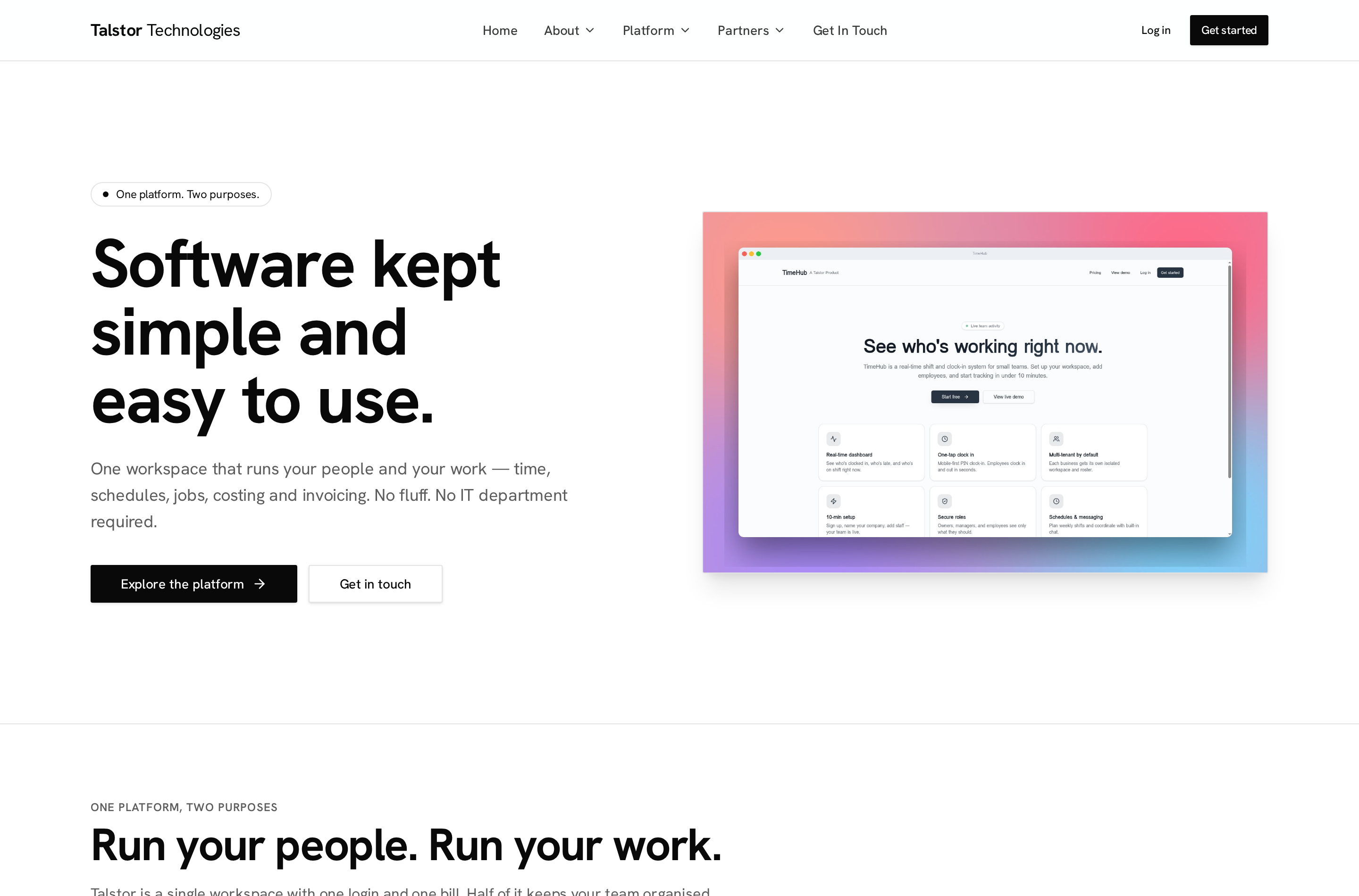 Talstor marketing homepage